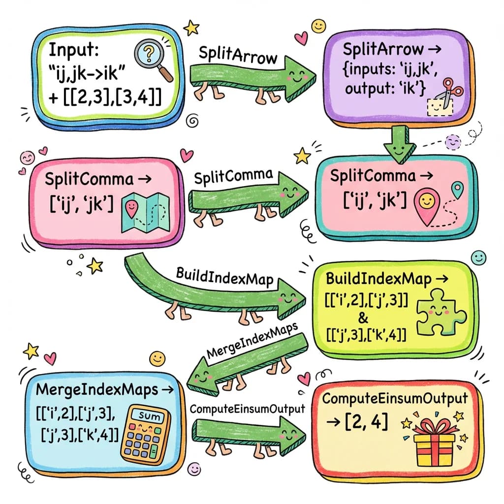 Complete einsum parser architecture