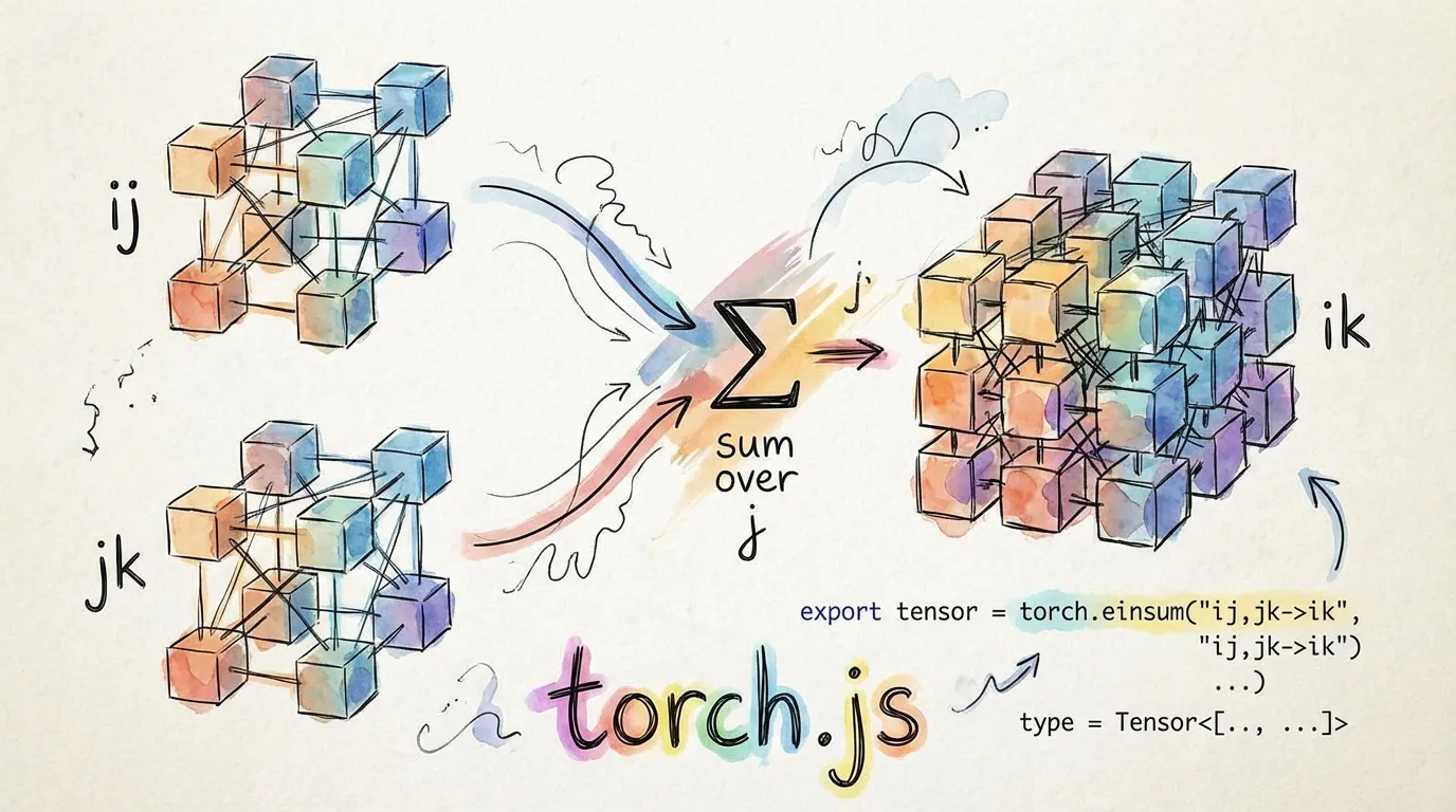 Diagram showing how index labels map to tensor dimensions