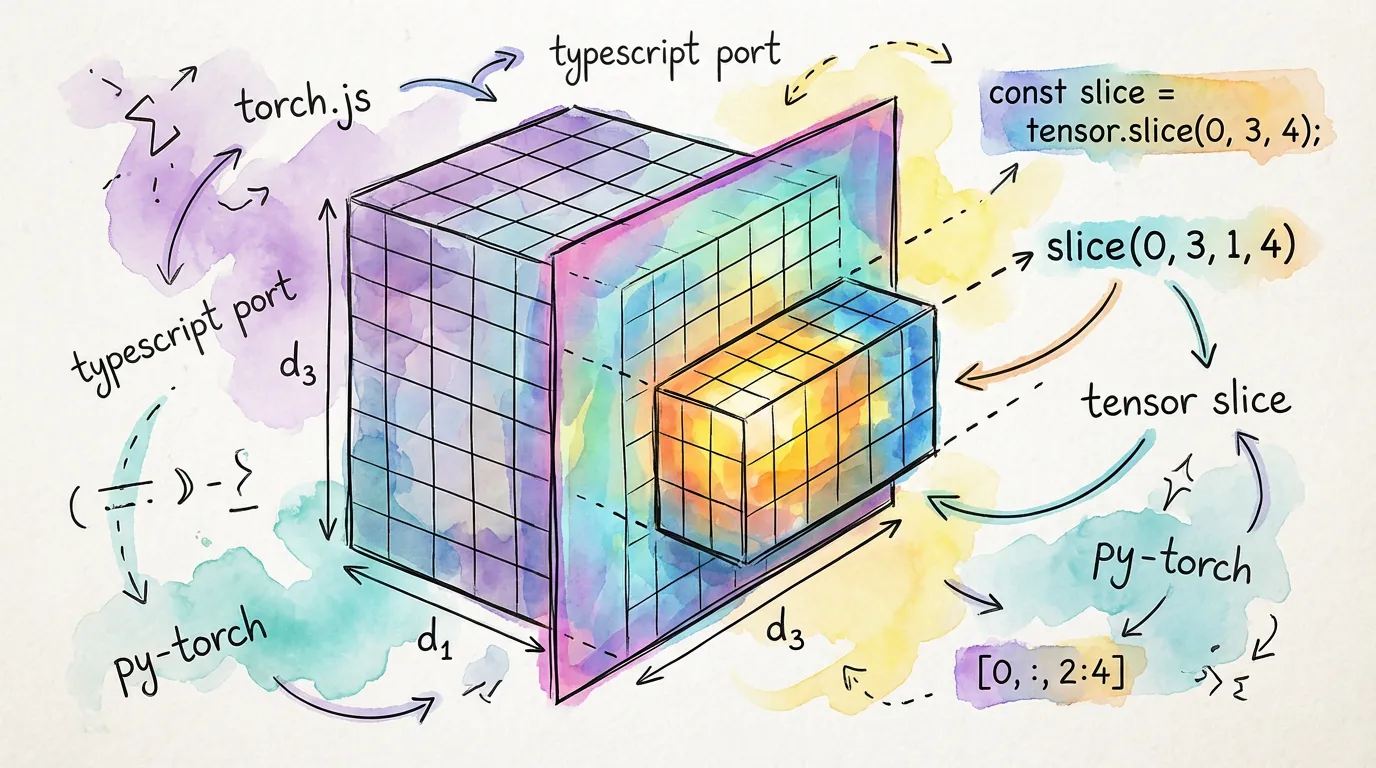 3D visualization of tensor slicing operations