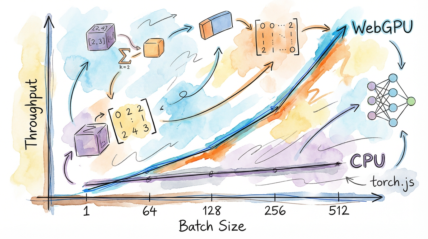 Visualization of GPU throughput vs batch size